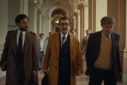 Peter Lanzani, Ricardo Darín y Claudio Da ano, en Argentina, 1985 (Foto: Captura de video)