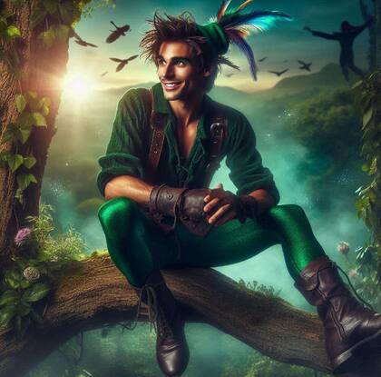 Peter Pan reimaginado por la inteligencia artificial de Copilot