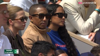 Pharrell Williams presente en la final entre Sinner y Alcaraz