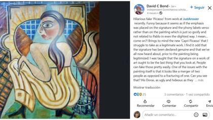 "Picasso" falso, uno de los trabajos que Bond verificó en Just Answer