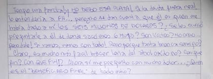 Piccirillo pidió desde la cárcel que la Justicia investigue a Hauque por los 6 millones de dólares.