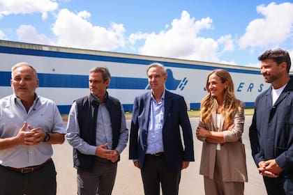 Pichetto, la semana pasada, en San Nicolás junto a Tolosa Paz y Michel