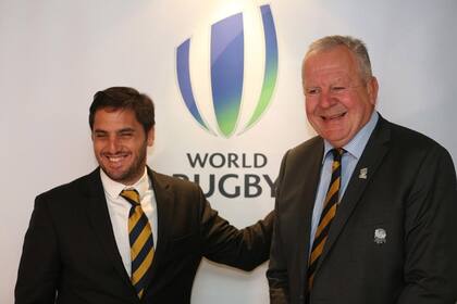 Pichot y su primer foto como vicepresidente de la World Rugby