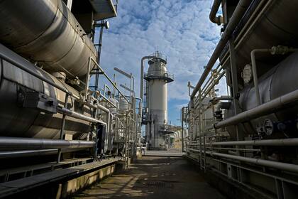 Gasoducto en Baumgarten an der March (Austria), es uno de los centros de interconexión de gas más grandes de Europa. JOE KLAMAR_AFP