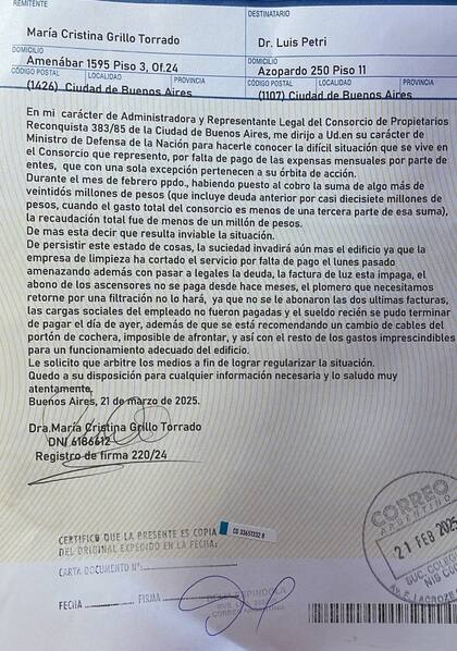 Piden que el ministerio de Defensa pague deudas de alquiler.