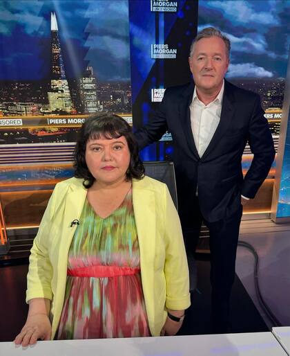 Piers Morgan entrevistó a Fiona Harvey para su programa. Captura: YouTube/PiersMorganUncensored