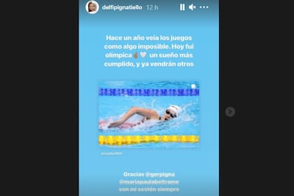 Pignatiello aprovechó su redes sociales para dejar un mensaje tras su debut olímpico