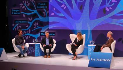 Pimentel, Dimare y Ribaudo, junto a Carla Quiroga (LA NACION)