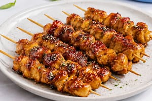Pinchos de pollo glaseados