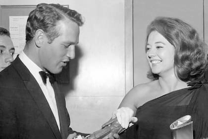 Pinky junto a Paul Newman, en el Festival de Cine de Mar del Plata de 1962