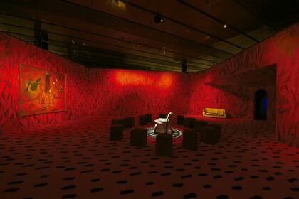 Pintura de David Lynch en Davids Living Room Revisited, instalación de Guillermo Kuitca en el CCK (2017)