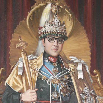 Pintura de la coronación de Birendra de Nepal