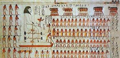 Pintura de la tumba de Djehutihotep, la cual ayudó a comprender cómo se crearon las pirámides