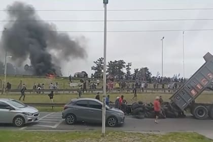 Piquete en Moreno por el paro general