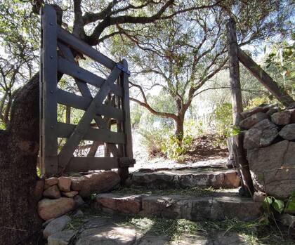 Pircas y molles en un paisaje familiar en ió: naturaleza y aire puro