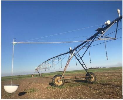 Pivot de riego equipado con el radar de penetración terrestre