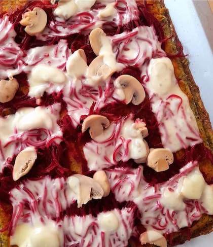 Pizza con masa de brócoli