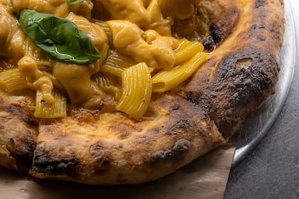 Pizza de Mac&Cheese. Foto gentileza de The Pizza OTL