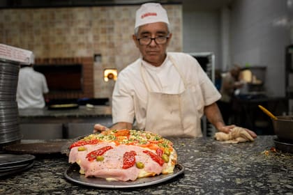 Pizza de molde de La Americana en avenida Corrientes