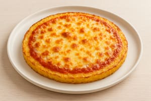 Pizza de mozzarella con masa de papa