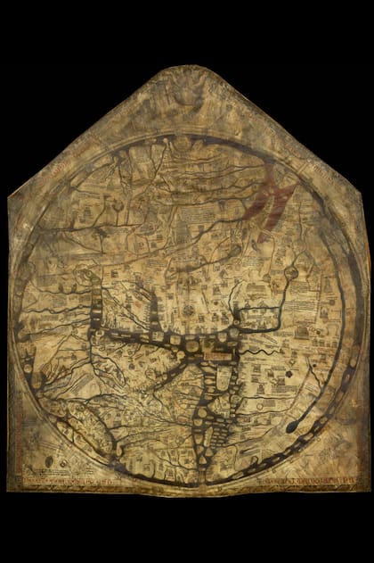 Planisferio de Hereford realizado por Richard de Haldingham a finales del siglo XIII