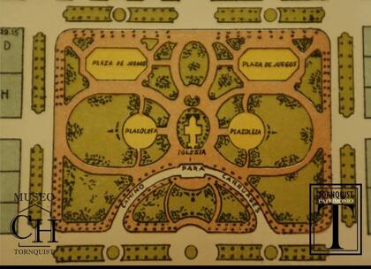 Plano de la Plaza principal, diseño de Carlos Thays.