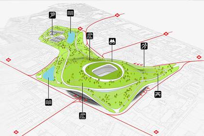Plano extendido de la superficie total del proyecto del bioparque