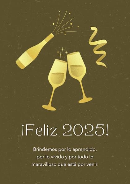 Plantilla de tarjeta para Año Nuevo en Canva