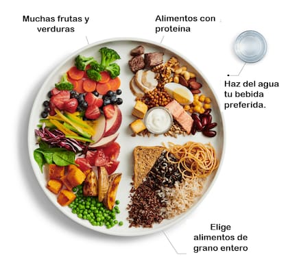 Plato del buen comer, una de las recomendaciones más saludables para llevar una dieta sana. Foto: foodguidecanada.ca