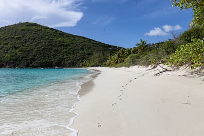 Playas desiertas en la White Bay de Guana Island.