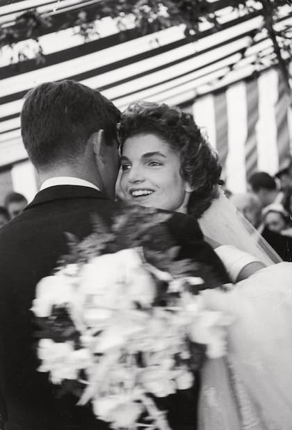 Please contact your Account Representative for licensing use on merchandise and/or resale products; fine art prints, wall décor, gallery, nonprofit or museum displays.
Mandatory Credit: Photo by Lisa Larsen/The LIFE Picture Collection/Shutterstock (12109934a)
Edward M. Kennedy dancing with his brother's glowing bride Jacqueline Bouvier Kennedy at their wedding reception held at her mother's home.
Ted Kennedy And Jacqueline Kennedy, Newport, Rhode Island, USA