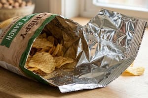 La razón poco conocida por la que los paquetes de snacks son metalizados por dentro