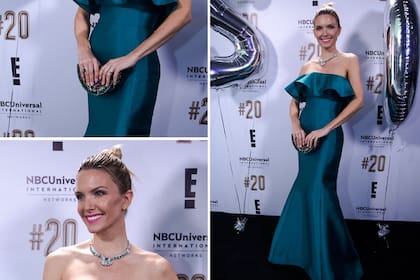 ¿Podemos hablar de las joyas y el clutch de sandía que usó Sofía Zámolo para el evento de E Entertainment Television?