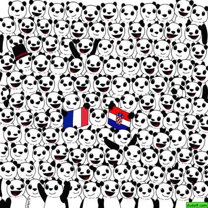 ¿Podés encontrar una pelota de fútbol en medio de estos pandas?