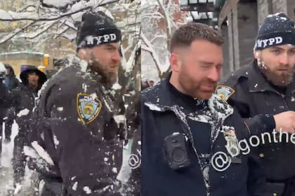 Policías de Nueva York fueron atacados con bolas de nieve en Washington Square Park