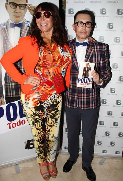 Polino junto a Moria Casán, durante la presentación de su segundo libro