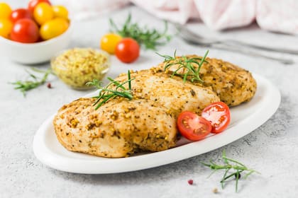 Pollo al horno con mostaza y romero