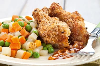 Pollo con jardinera a la manteca