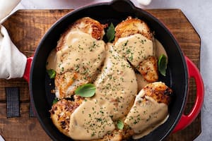 Pollo con salsa cremosa de limón