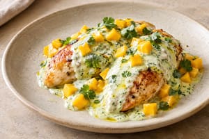 Pollo con salsa de mango