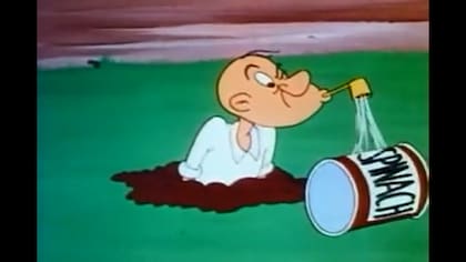 Popeye "fuma" espinaca con su pipa