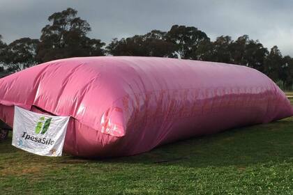 Por cada bolsa rosa que compra el productor, IpesaSilo dona 10 dólares para la lucha contra el cáncer