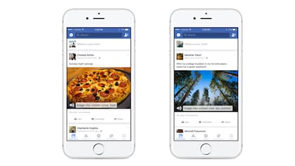 Por el momento, la descripción automática de imágenes está disponible sólo en inglés y para la aplicación de Facebook para teléfonos iPhone