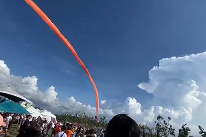 El barrilete descendió luego de hacer fintas en el cielo durante medio minuto y la niña pudo ser rescatada y puesta a salvo