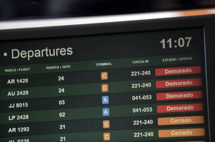 Por la tormenta, hay vuelos demorados y cancelados en Aeroparque y Ezeiza