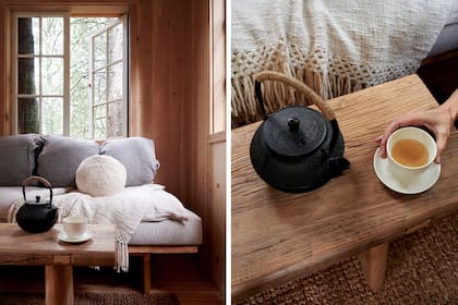 “Por las dimensiones, la alfombra de yute la hicimos confeccionar a medida. La mesita la descubrí en un mercado de pulgas de California y la traje en el auto: hubo que ajustarle un poco el largo, pero quedó perfecta.”