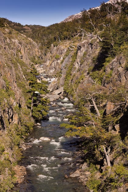 El río Obstáculo, en el paraje Candelario Mancilla.