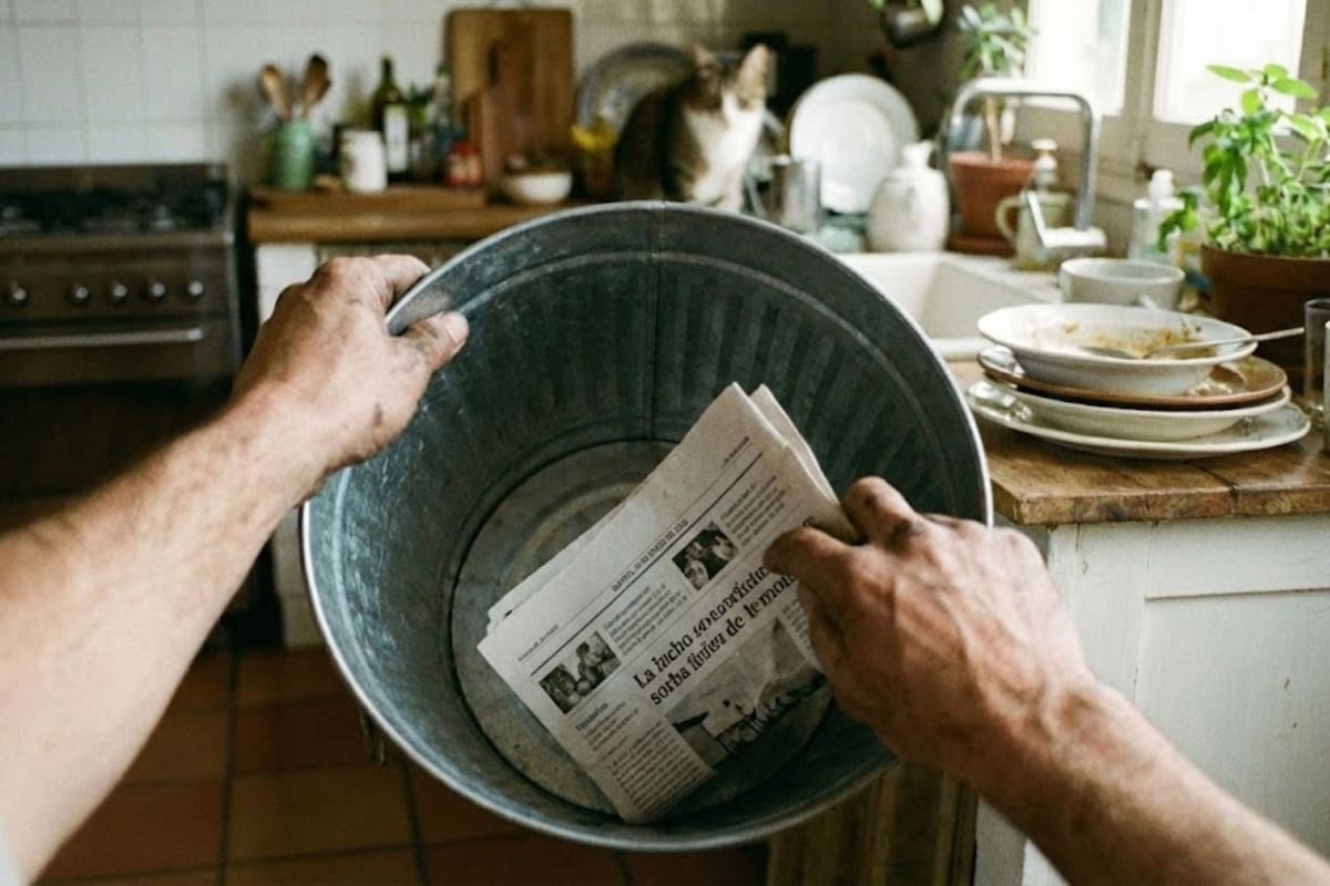 Por que você deveria colocar um lençol no fundo da lata de lixo? um truque que poucas pessoas conhecem