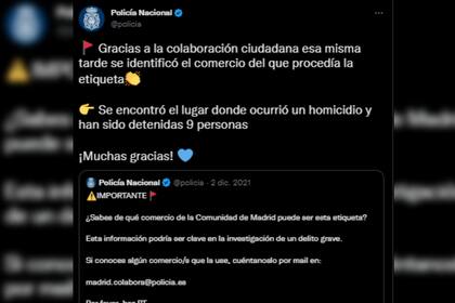 Por Twitter, agradecieron la colaboración de los ciudadanos (Captura Twitter)