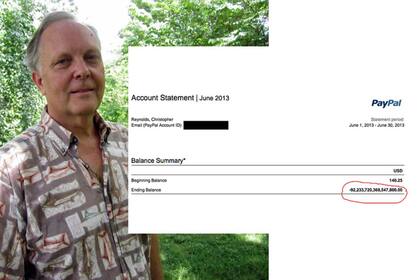 Por un error, Chris Reynolds se convirtió en millonario por minutos (Foto: Twitter)